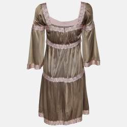 Pre Owned M Missoni Beige Jersey Tiered Short Dress M