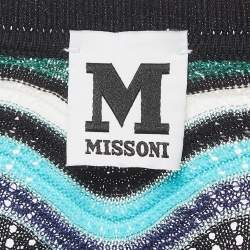Pre Owned M Missoni Multicolor Chevron Patterned Knit Sweater M