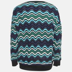 Pre Owned M Missoni Multicolor Chevron Patterned Knit Sweater M