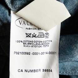 M Missoni Blue Sequin and Pebble Print Cotton Maxi Dress M