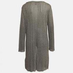 Pre Owned M Missoni Green Lurex Knit Open Cardigan M