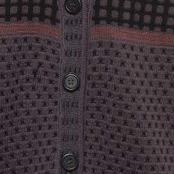 Pre Owned M Missoni Multicolor Wool Blend Buttoned Front Cardigan L