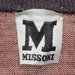 Pre Owned M Missoni Multicolor Wool Blend Buttoned Front Cardigan L