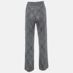 Pre Owned M Missoni Grey Wool Knit Straight Fit Trousers M