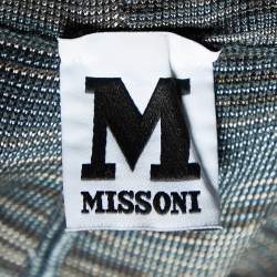 Pre Owned M Missoni Grey Wool Knit Straight Fit Trousers M