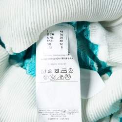 Pre Owned M Missoni White/Blue Wavy Textured Knit Jumper M