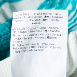 Pre Owned M Missoni White/Blue Wavy Textured Knit Jumper M