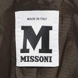 Pre Owned M Missoni Yellow/Brown Checked Knit Blazer M