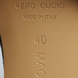 Pre Owned Mach & Mach Double Bow Size 40 Black Glitter Crystal Embellished Ankle Strap Pumps