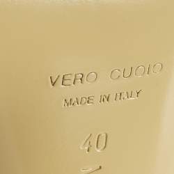 Pre Owned Mach & Mach Sydney Size 40 Cream/Silver Satin Platform Ankle Strap Sandals