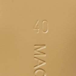 Pre Owned Mach & Mach Double Bow Size 40 Green Patent Leather and PVC Crystal Embellished Pumps