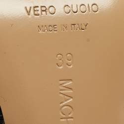 Pre Owned صندل سلايد ماك أند ماك ساتان نقشة الفهد مطبوع بني/أسود مزخرف كريستال بفيونكة مزدوجة مقاس 39