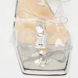 Mach & Mach Transparent PVC French Triple Bow Slide Sandals Size 37