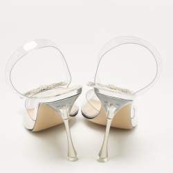 Pre Owned جذاء كعب عالي ماتش أند ماتش جورجيا ساتان أسود مزخرف كريستال مقاس 39