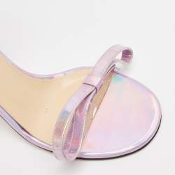 Mach & Mach Purple Iridescent Leather French Bow Sandals Size 36