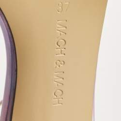 Mach & Mach Purple Iridescent Leather French Bow Sandals Size 37