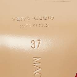 Pre Owned Mach & Mach Red Satin Crystal Embellished Ankle Strap Sandals Size 37