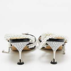 Mach & Mach Black PVC Diamond of Elizabeth Imitation Pearl Pumps Size 39