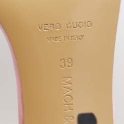 Pre Owned Mach & Mach Pink Satin Wonder Tulip Ankle Strap Sandals Size 39