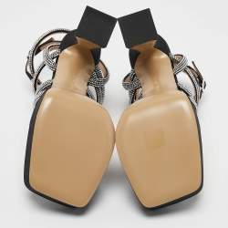 Mach & Mach Black Satin Sydney Platform Sandals Size 40