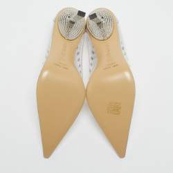 Mach & Mach Transparent PVC and Leather Diamond Dreams Pumps Size 38.5