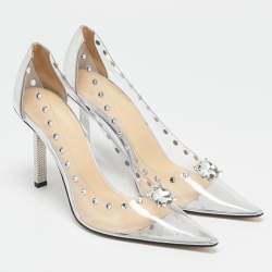 Mach & Mach Transparent PVC and Leather Diamond Dreams Pumps Size 38.5