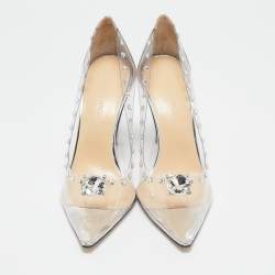 Mach & Mach Transparent PVC and Leather Diamond Dreams Pumps Size 38.5