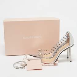 Mach & Mach Transparent PVC and Leather Diamond Dreams Pumps Size 38.5