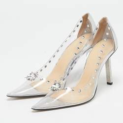 Mach & Mach Transparent PVC and Leather Diamond Dreams Pumps Size 39.5