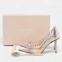 Mach & Mach Transparent PVC and Leather Diamond Dreams Pumps Size 39.5