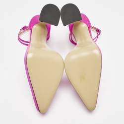 Mach & Mach Pink Satin Galaxy Crystalized Platform Pumps Size 39