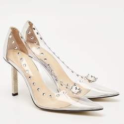 Mach & Mach Transparent PVC and Leather Diamond Dreams Pumps Size 38