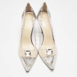 Mach & Mach Transparent PVC and Leather Diamond Dreams Pumps Size 39