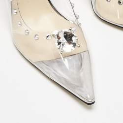 Mach & Mach Transparent PVC and Leather Diamond Dreams Pumps Size 39