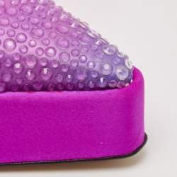 Mach & Mach Pink Satin Galaxy Crystalized Platform Pumps Size 38