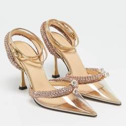 Mach & Mach Transparent PVC Crystal Embellished Georgia Pumps Size 36