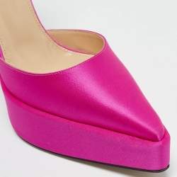 Mach & Mach Pink Satin Crystals Bow Chain Pumps Size 37.5