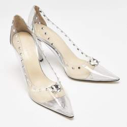 Mach & Mach Transparent PVC and Leather Diamond Dreams Pumps Size 39