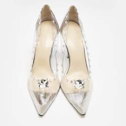 Mach & Mach Transparent PVC and Leather Diamond Dreams Pumps Size 39
