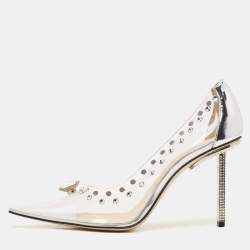 Mach & Mach Transparent PVC and Leather Diamond Dreams Pumps Size 39.5
