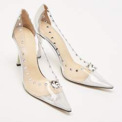Mach & Mach Transparent PVC and Leather Diamond Dreams Pumps Size 39.5