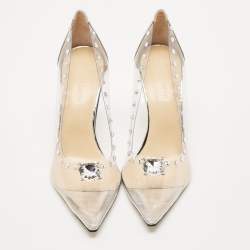 Mach & Mach Transparent PVC and Leather Diamond Dreams Pumps Size 39.5