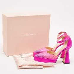 Mach & Mach Pink Satin Galaxy Crystalized Platform Pumps Size 36