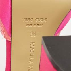 Mach & Mach Pink Satin Galaxy Crystalized Platform Pumps Size 36