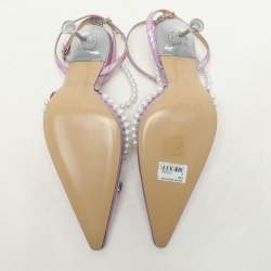 Mach & Mach Metallic Iridescent Leather Sophie Ankle Strap Sandals Size 36