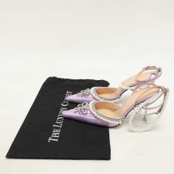 Mach & Mach Metallic Iridescent Leather Sophie Ankle Strap Sandals Size 36