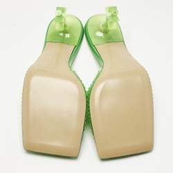 Mach & Mach Green PVC Crystal Embellished Star Slide Sandals Size 36