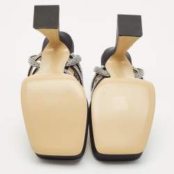 Mach & Mach Black Satin Sydney Platform Sandals Size 42