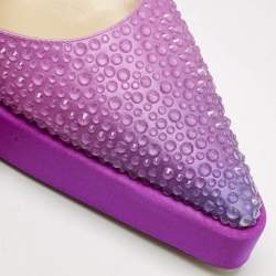 Mach & Mach Pink Satin Galaxy Crystalized Platform Pumps Size 38.5