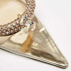 Mach & Mach Transparent PVC Crystal Embellished Georgia Pumps Size 37.5